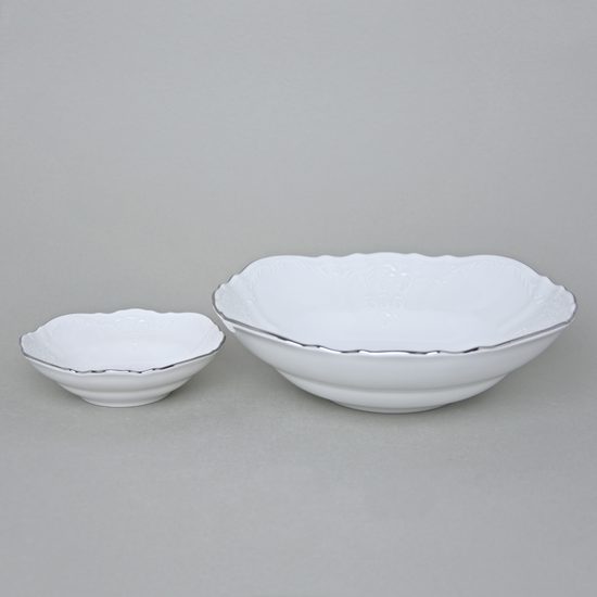 Kompotová souprava pro 6 osob, Thun 1794, karlovarský porcelán, BERNADOTTE platina