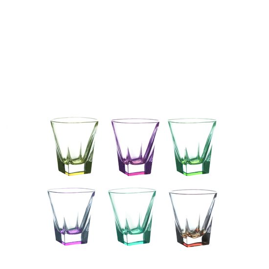 Set of gasses - Liqueur tumblers, 60 ml, Fusion Colour, RCR Cristalleria Italiana