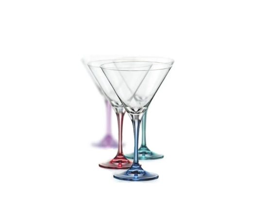 Spectrum 290 ml Rainbow - Martini glass, 4 pcs., Crystalex
