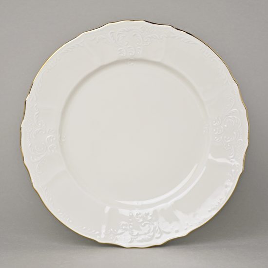 Talíř mělký 25 cm, Thun 1794, karlovarský porcelán, BERNADOTTE ivory + zlato