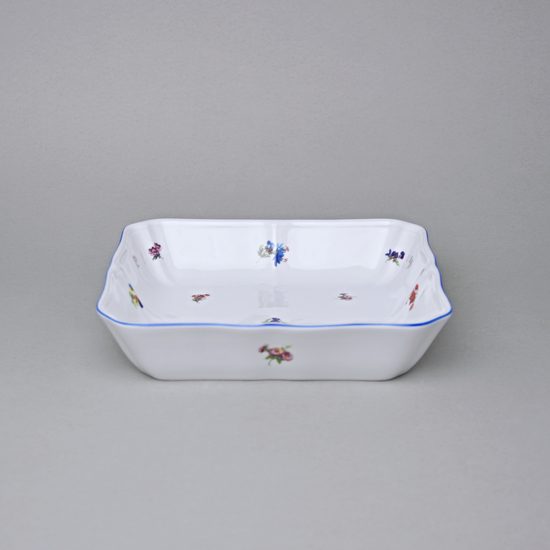 Mísa salátová čtyřhranná 21 cm, házenka s modrou linkou, Český porcelán a.s.