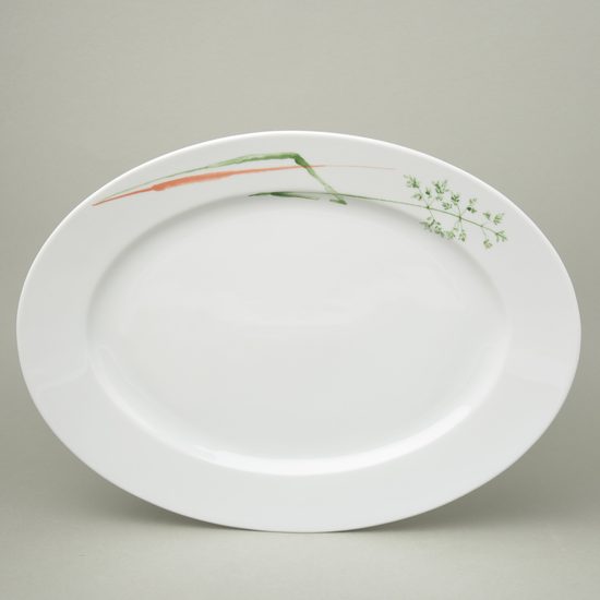 Mísa oválná 36 cm, Thun 1794, karlovarský porcelán, tráva 29674