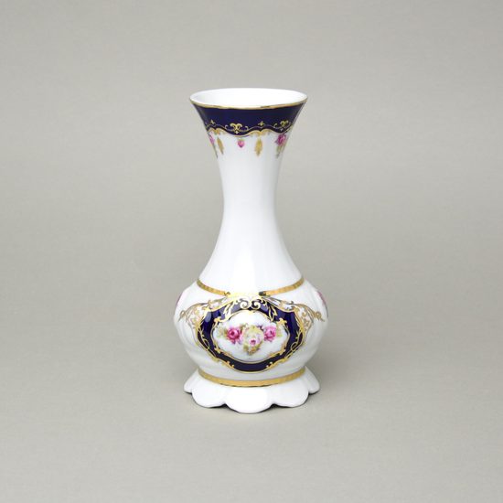 440: Váza 20 cm, Sonáta, kobalt + růže, Leander Loučky