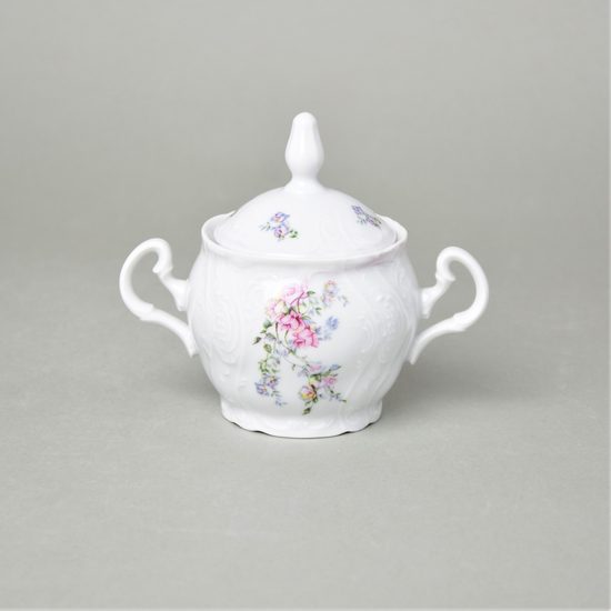 Sugar bowl 220 ml, Thun 1794 Carlsbad porcelain, BERNADOTTE climbing rose