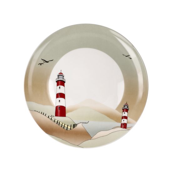 Talíř dezertní maják 23 cm, jemný kostní porcelán, Severský domov, Goebel