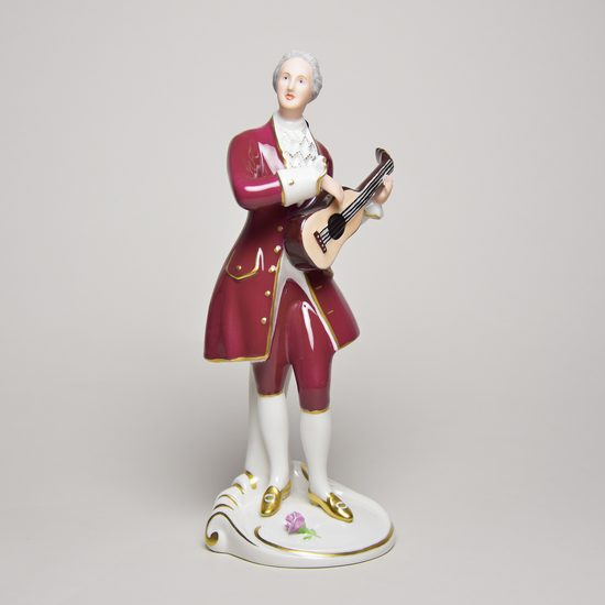 Man Rococo 11,5 x 9 x 22 cm, Purple, Porcelain Figures Duchcov