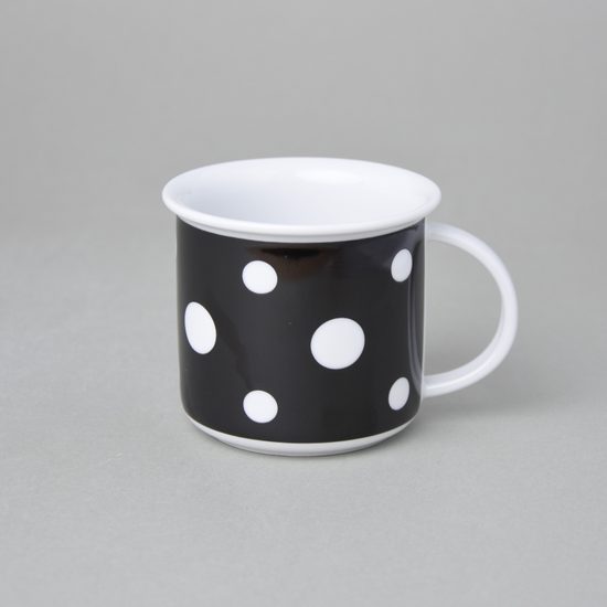 Mug Tina midlle 240 ml, White dots on black, Český porcelán a.s.
