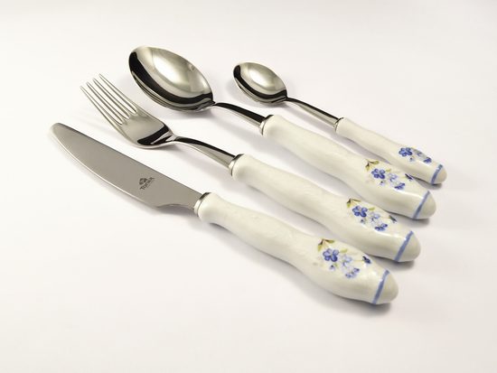 Cutlery set 24 pcs., Thun 1794 Carlsbad porcelain, BERNADOTTE Forget-me-not-flower