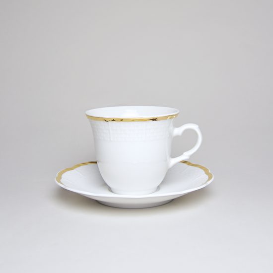 Cup 200 ml + saucer 155 mm, Thun 1794, Natalie gold strip