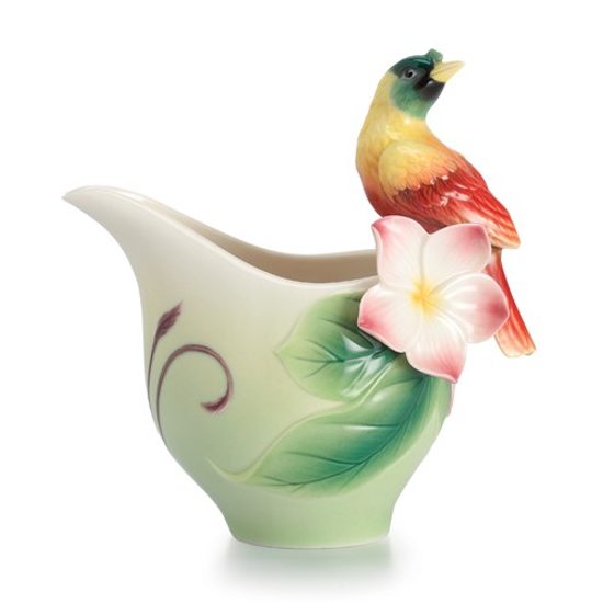 Shangri-la bird of paradise design sculptured porcelain creamer 14 cm, Porcelain FRANZ