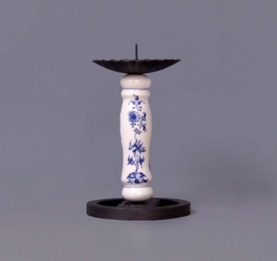 Candleholder for weekend houses 18,5 cm (porcelain plus iron), Original Blue Onion Pattern