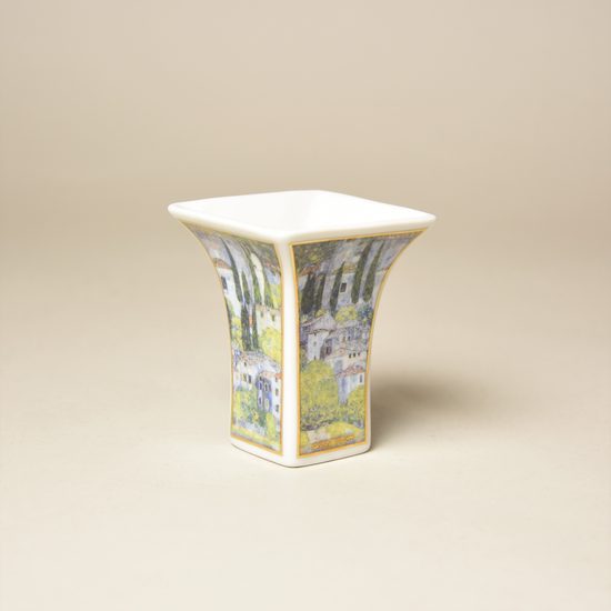 Váza (vázička mini) 7 cm, Kostel v Cassone, porcelán, G. Klimt, Goebel