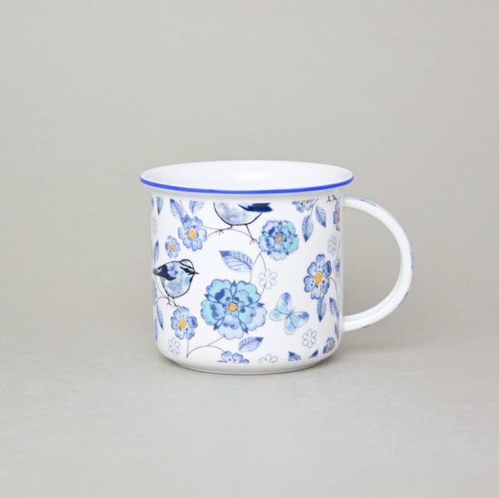 Hrnek Tina střední 240 ml, ptáčci modří, Český porcelán a.s.