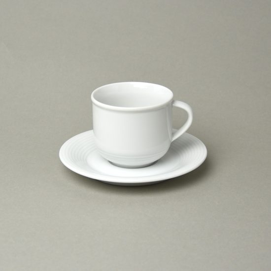 Cup coffee 175 m + saucer 14 cm, Thun 1794 Carlsbad porcelain, Catrin white