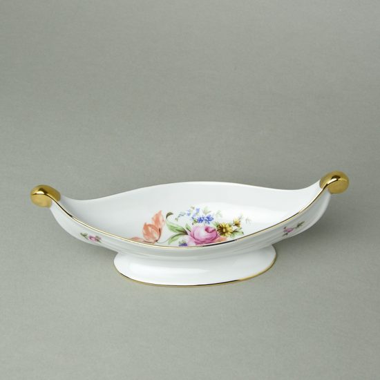 Miska štíhlá gondola 25 cm, míšeňská růže, QueensCrown