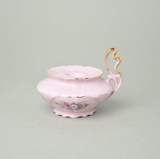 Svícen 12 x 10 cm, Zuzka 550, Růžový porcelán z Chodova