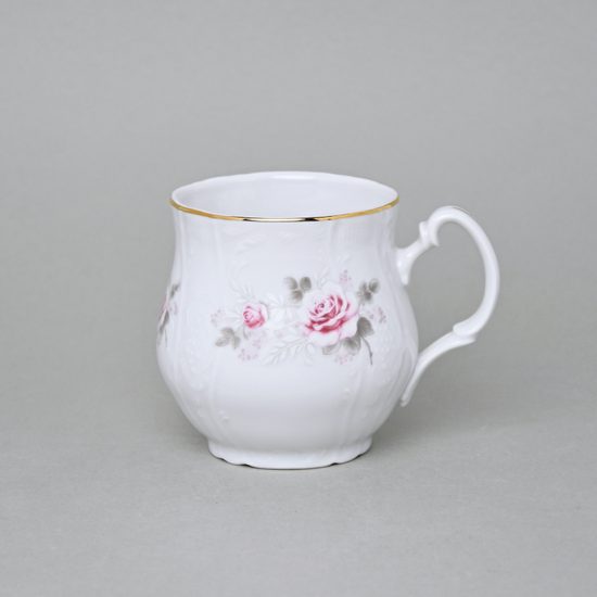 Zlatá linka: Hrnek Jonáš 310 ml, Thun 1794, karlovarský porcelán, BERNADOTTE růžičky