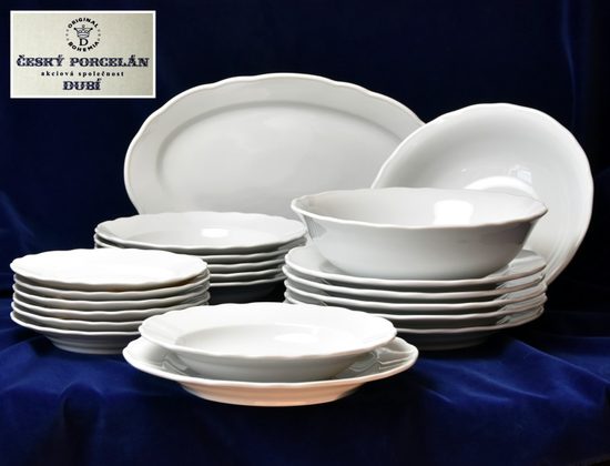 Dining set 21 pcs. for Moderate eaters, White, Cesky porcelan a.s.