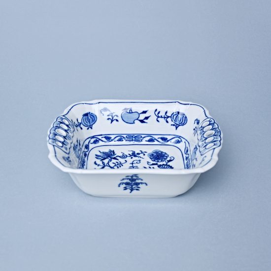 Pierced rectangular dish 19 cm, Original Blue Onion Pattern