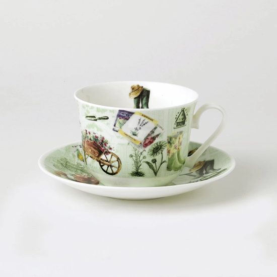 In the garden: Cup 420 ml plus saucer breakfast, Roy Kirkham China