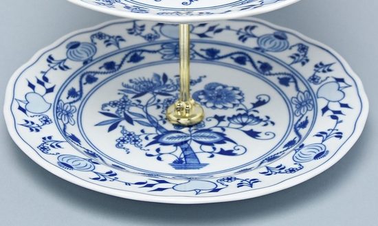 Plate 24 cm with hole (spare part) for 3 pcs. compartment dish, Original Blue Onion pattern