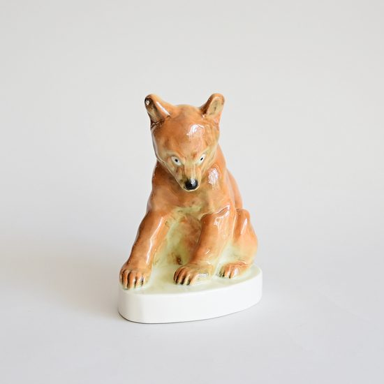 Bear, 13 x 10 x 16 cm, Porcelain Figures Gläserne Porzellanmanufaktur