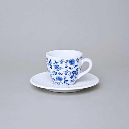 Cup espresso 90 ml and saucer 12,5 cm Milada, Fragments of Onion Pattern, Blue, Český porcelán a.s.