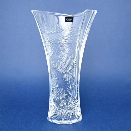 Crystal Hand Cut Vase Smile - Thistle decor, 305 mm, Crystalite BOHEMIA
