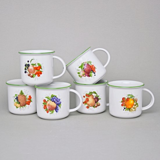 Hrnek Tina střední 240 ml, 6 ks., ovoce, Český porcelán a.s.