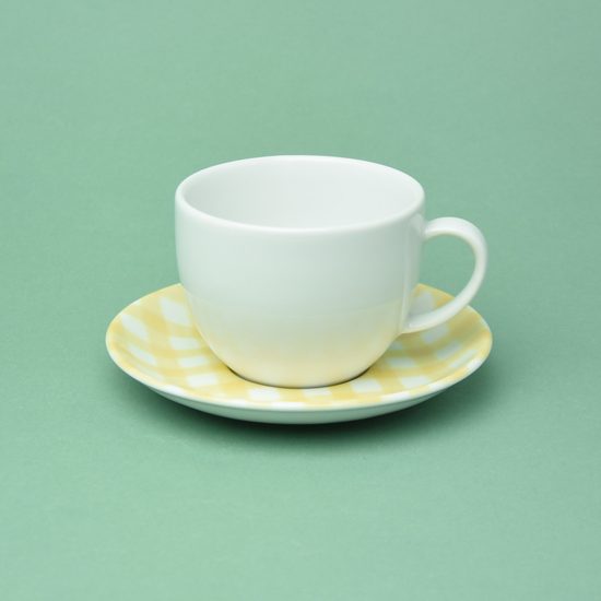 Breakfast cup 350 ml + saucer 16 cm, yellow, G. Benedikt 1882