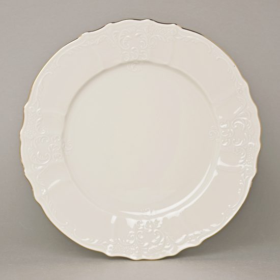 Plate dining 27 cm, Thun 1794 Carlsbad porcelain, BERNADOTTE ivory + gold