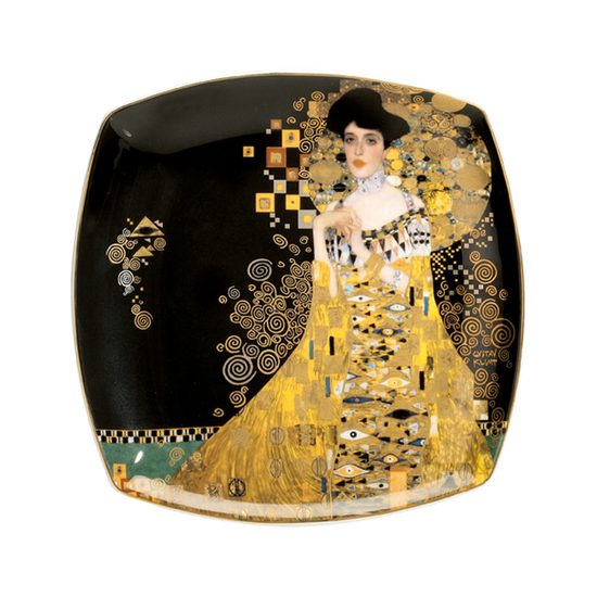Plate dessert Gustav Klimt - Adele Bloch-Bauer, 21 / 21 / 2 cm, Fine Bone China, Goebel
