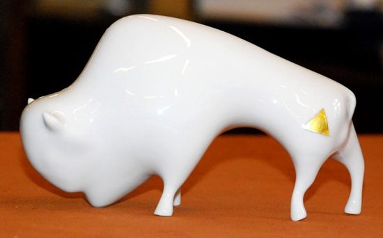 Buffalo 20 x 7,5 x 11 cm, Porcelain Figures Duchcov