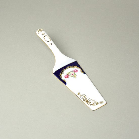 440: Cake shovel 24 cm, Sonata, cobalt + roses + gold, Leander Loučky