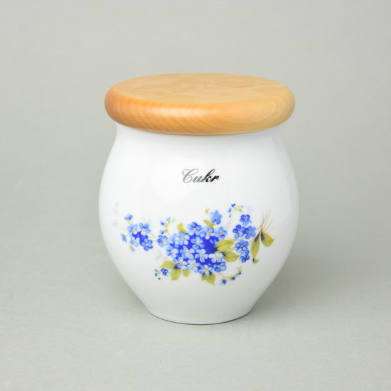 Jar Baňák 10,4 cm CUKR (sugar), 0,4 l, Forget-me-not, Český porcelán a.s.