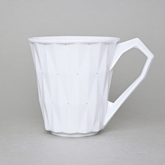 Mug Diamond Maxi, White, 550 ml, Porcelain Goldfinger