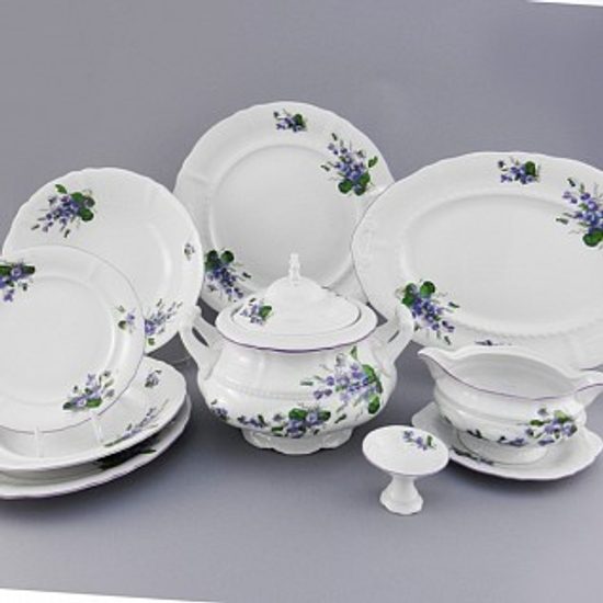 Dining set for 6 persons, Sonata, violets, Leander 1907