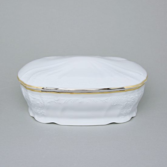 Candy jar 2,1 l, Thun 1794 Carlsbad Porcelain, BERNADOTTE gold line