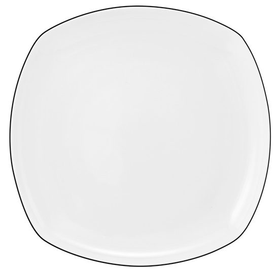 Plate flat 26 cm square, Lido Black Line, Seltmann Porcelain