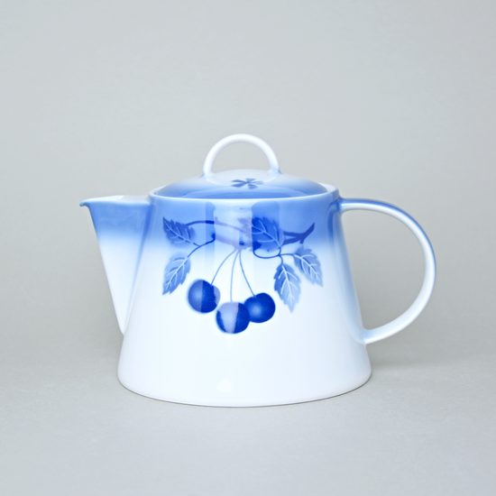 Konev čajová Tom 1,3 l, Thun 1794, karlovarský porcelán, BLUE CHERRY