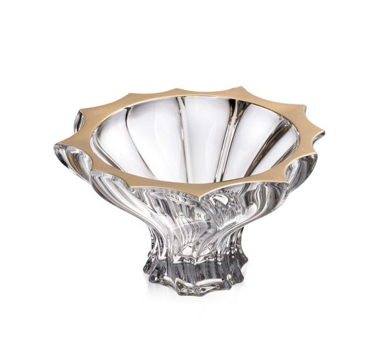 Křišťálová mísa Plantica, Zlatá linka, 15 cm, Aurum Crystal