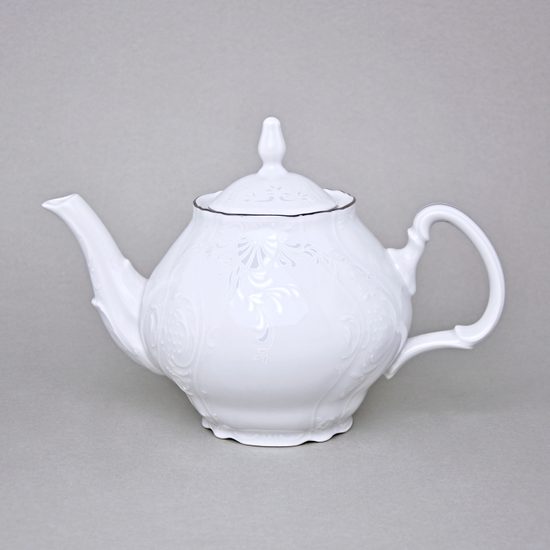 Tea pot 1,2 l, Thun 1794 Carlsbad porcelain, BERNADOTTE frost, Platinum line
