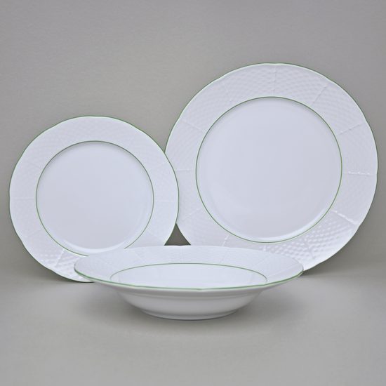 7047703: Plate set for 6 pers., Thun 1794, karlovarský porcelán, NATÁLIE green line