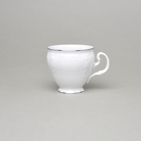Coffee cup tall 150 ml, Thun 1794 Carlsbad porcelain, BERNADOTTE platinum