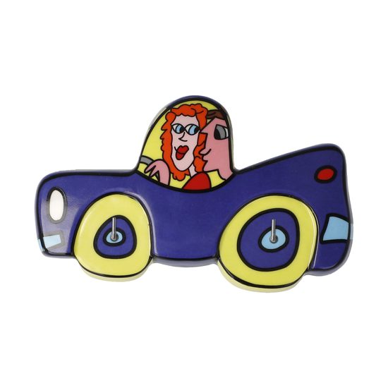 Key hanger James Rizzi - Fun ride, 12,5 / 3,5 / 7,5 cm, Porcelain, Goebel