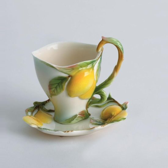 Cup and saucer, Lemon, FRANZ porcelain
