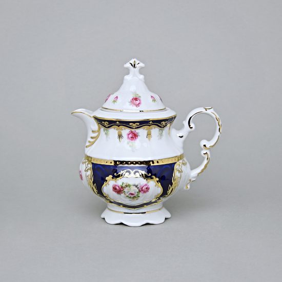 440: Pot 350 ml, Sonata, cobalt blue plus rose, Leander 1907