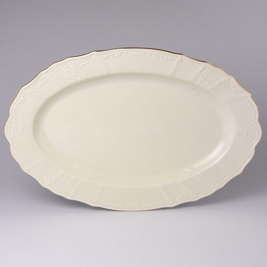 Mísa oválná 36 cm, Thun 1794, karlovarský porcelán, BERNADOTTE ivory + zlato