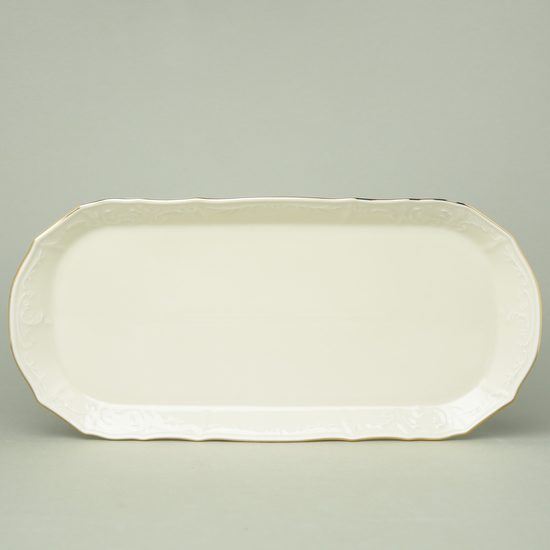 Platter 37 cm, Thun 1794 Carlsbad porcelain, BERNADOTTE ivory + gold