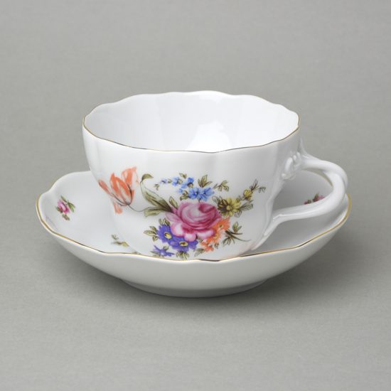 Cup + saucer D 0,40 l / 18,2 cm, Meissen rose, Český porcelán a.s.